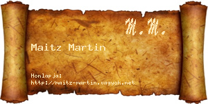 Maitz Martin névjegykártya